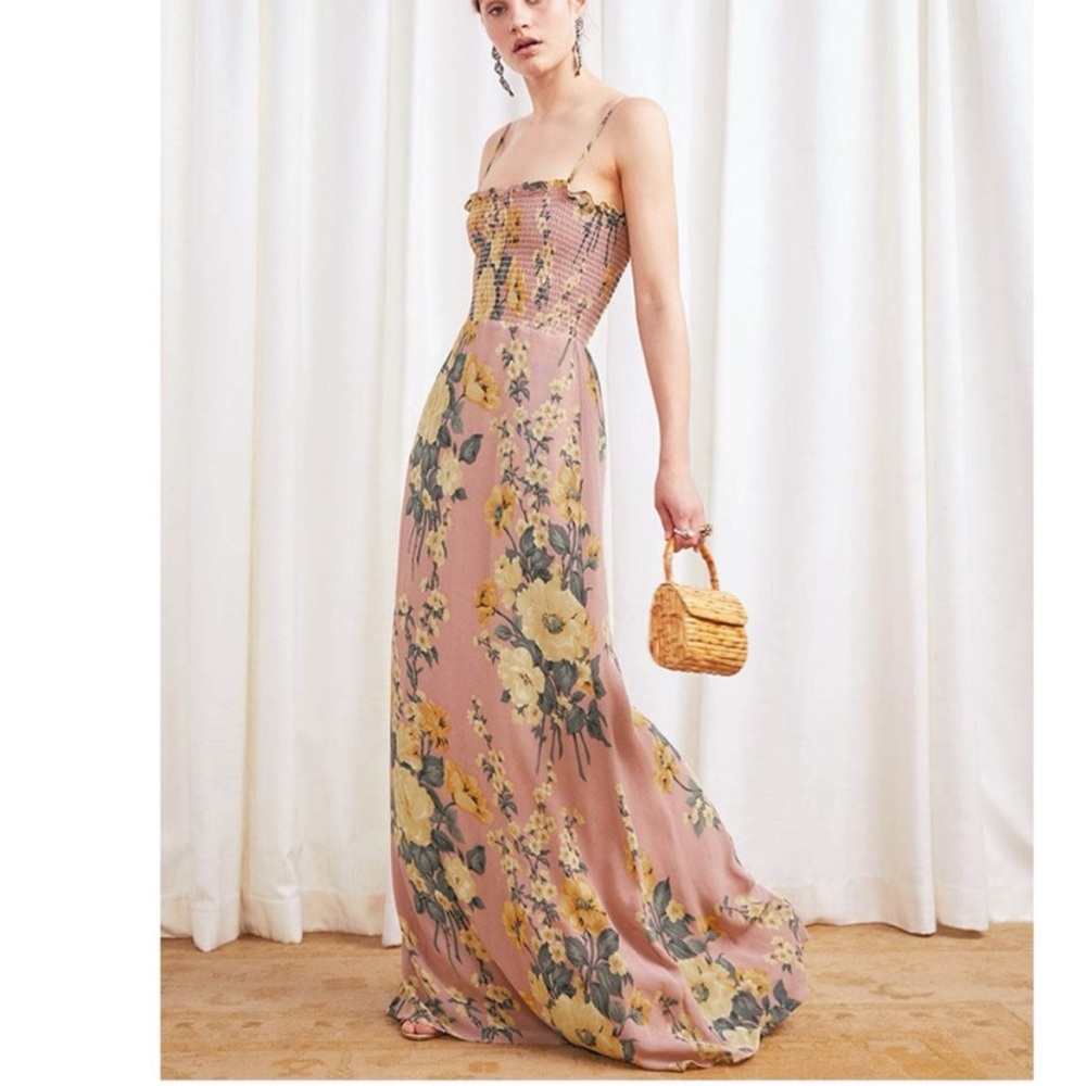 Floral Maxi Dress in Dusty Rose